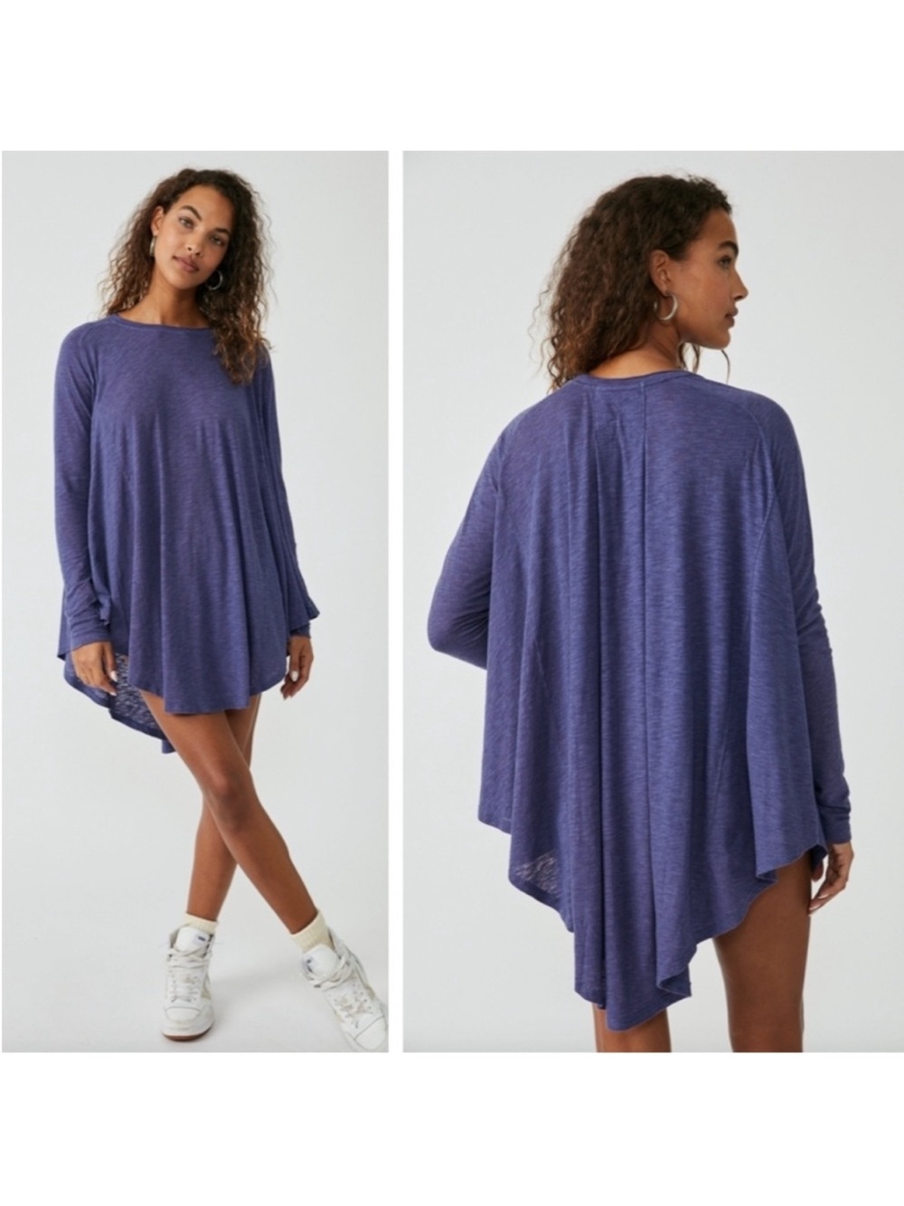 We The Free People Aria Trapeze Oversized Beachy Boho Cozy Long Sleeve Tee S